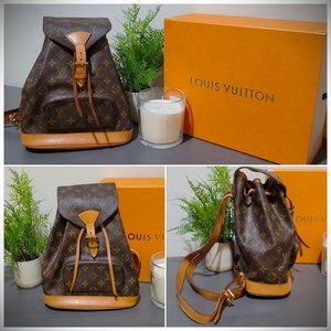 Remarkable Authentic LV Montsouris MM Backpack Bag Monogram